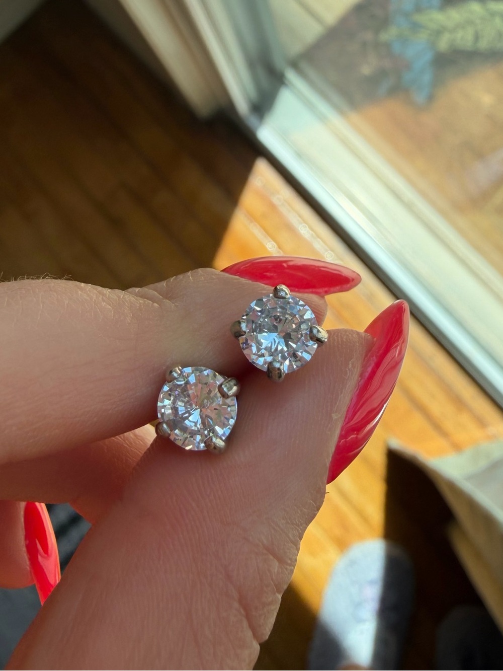 Sparkly Silver Stud Earrings